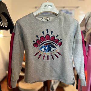 Kenzo Kids Girl Sweatshirt Size 8 Eye Motif Protection Luxury Sweater Logo Print